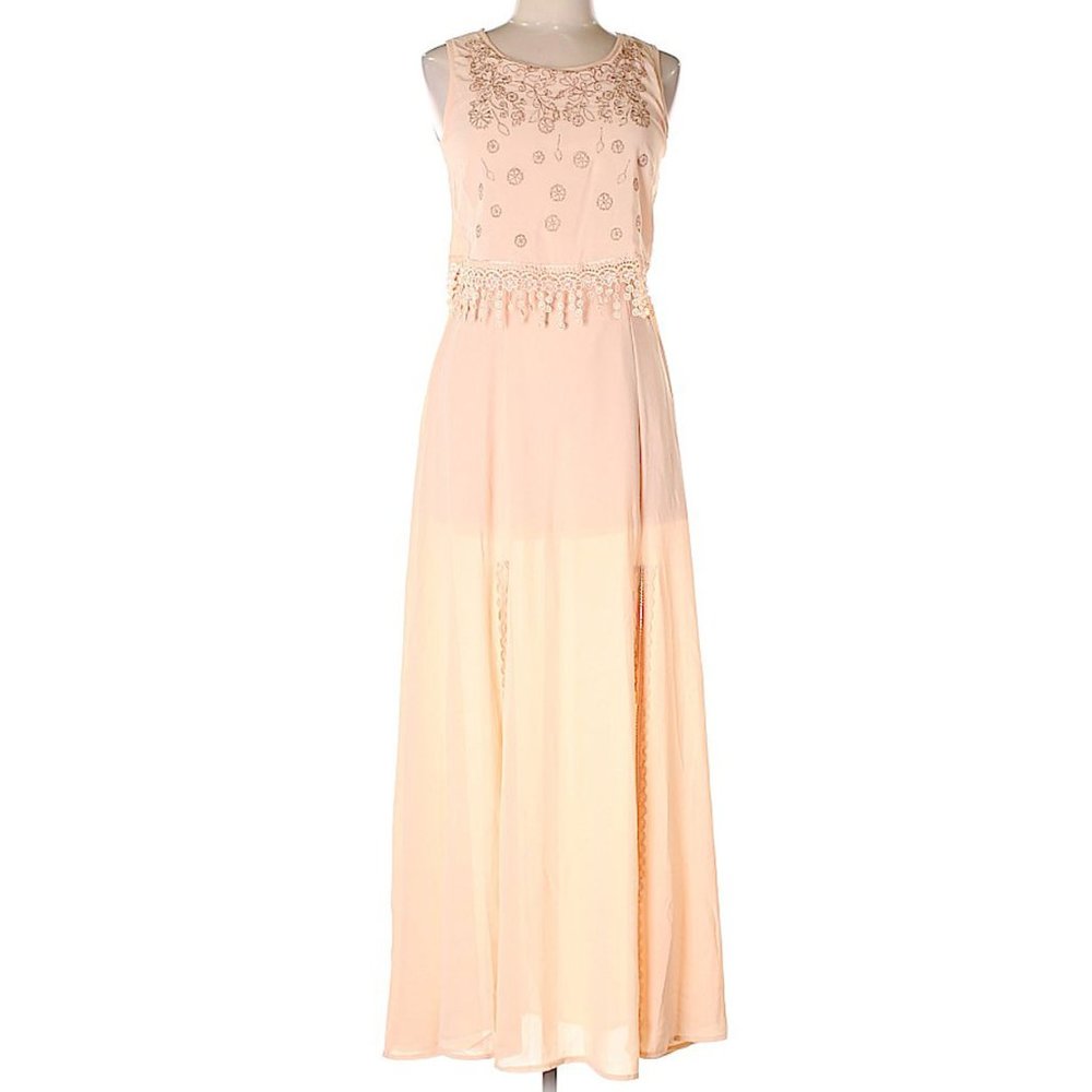 Marineblu Lace with Cut Out Back Maxi Dress